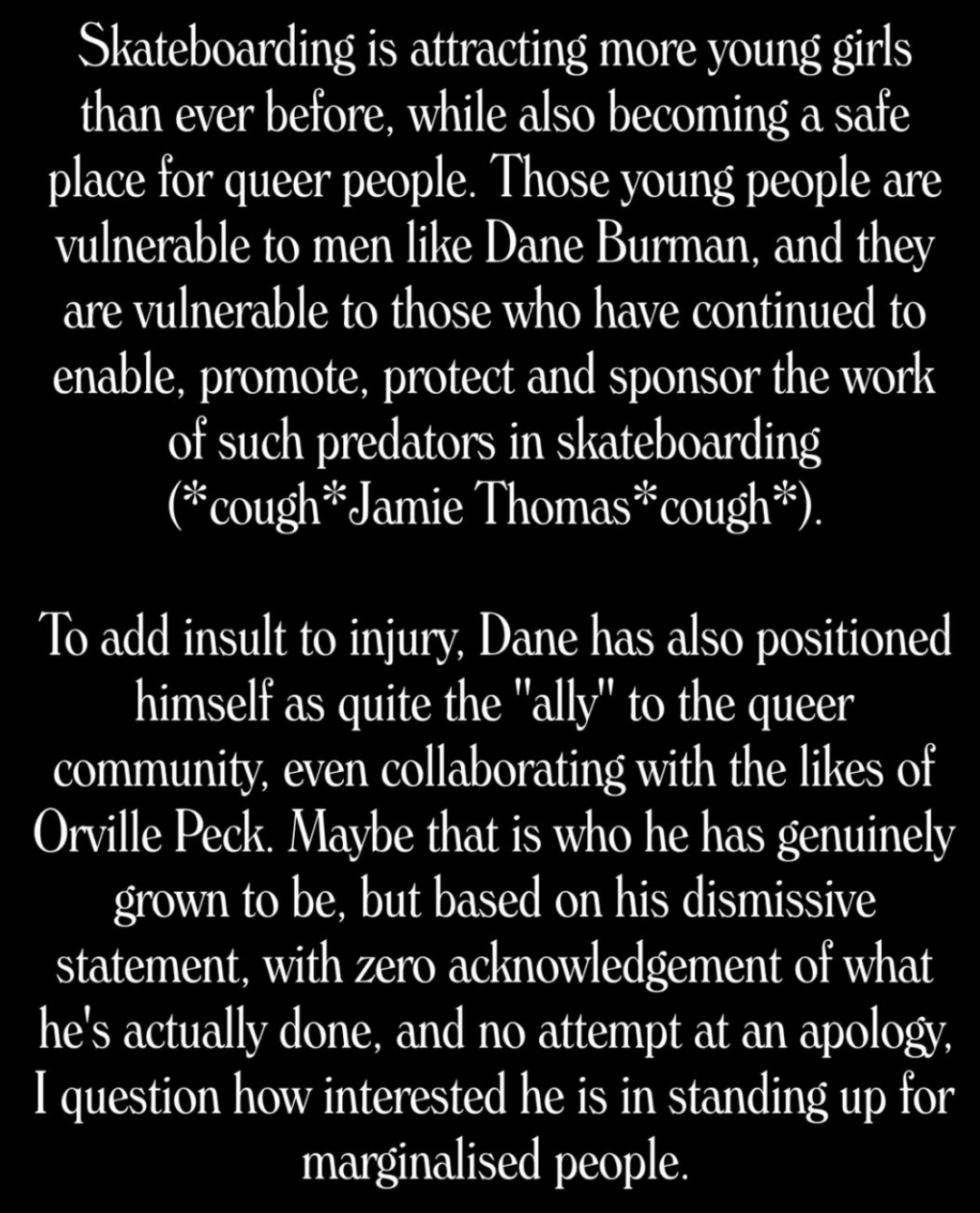 职业滑手Dane Burman "晚节不保"：一起迟来的性骚扰指控曝光！-MadFuture 疯未来